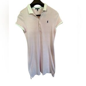 Ralph Lauren Pink and White Striped Polo Dress